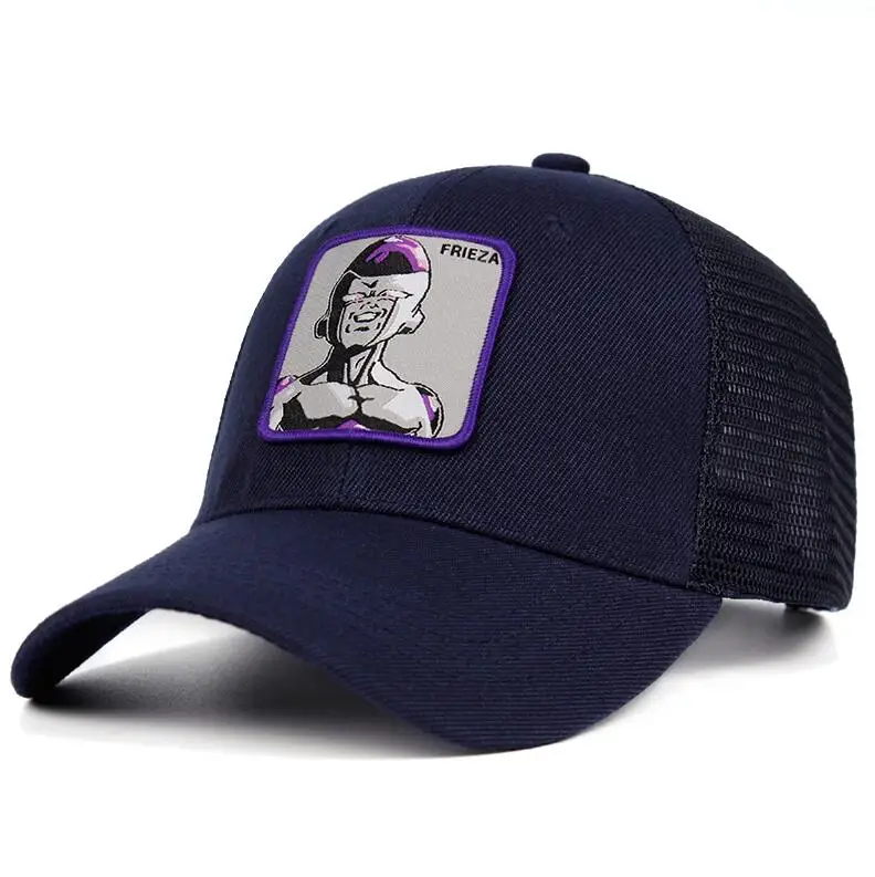 FRIEZA сетчатая шапка Dragon Ball Z Snapback BULMA хлопок Saiyan бейсболка для мужчин и женщин хип хоп дальнобойщик папа шляпа лето дропшиппинг - Цвет: Тёмно-синий