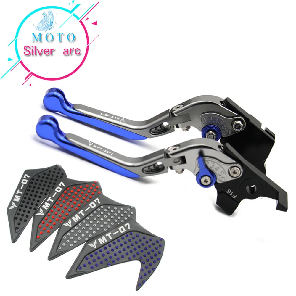 

New anti-skid sticker+Foldable Adjustable Brake Clutch Lever FOR YAMAHA MT-07 2015-2016