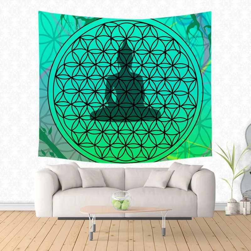 Flower Of Life Wall Hanging Tapestry For Bed Manta Yoga Mat Beach Blanket Camping Mattress Sleeping Pad