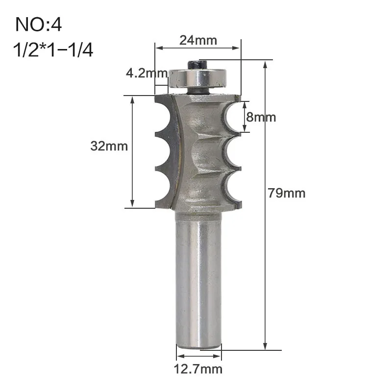 1 шт. 1/" 1/2 хвостовик высокое качество тройной шарик/колонна литья фрезы - Длина режущей кромки: NO4