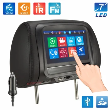 

New 7 inches Touch Screen Universal Car Headrest Monitor Pillow Monitor Multi-Media Player Bluetooth FM IR MP5 Player SH7068-MP5
