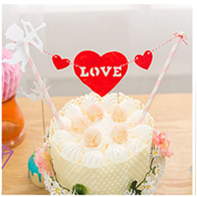 Banderole A Gateau D Anniversaire 1 Ensemble Decoration De Fete D Anniversaire De Mariage Aliexpress