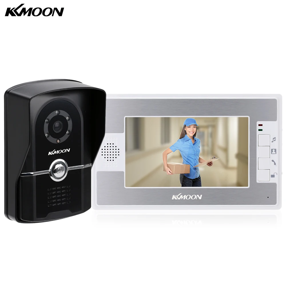 

KKmoon 7" TFT Color Video Door Phone Intercom Doorbell Home Security System Kit IR Wired Night Visual Speakerphone Intercom