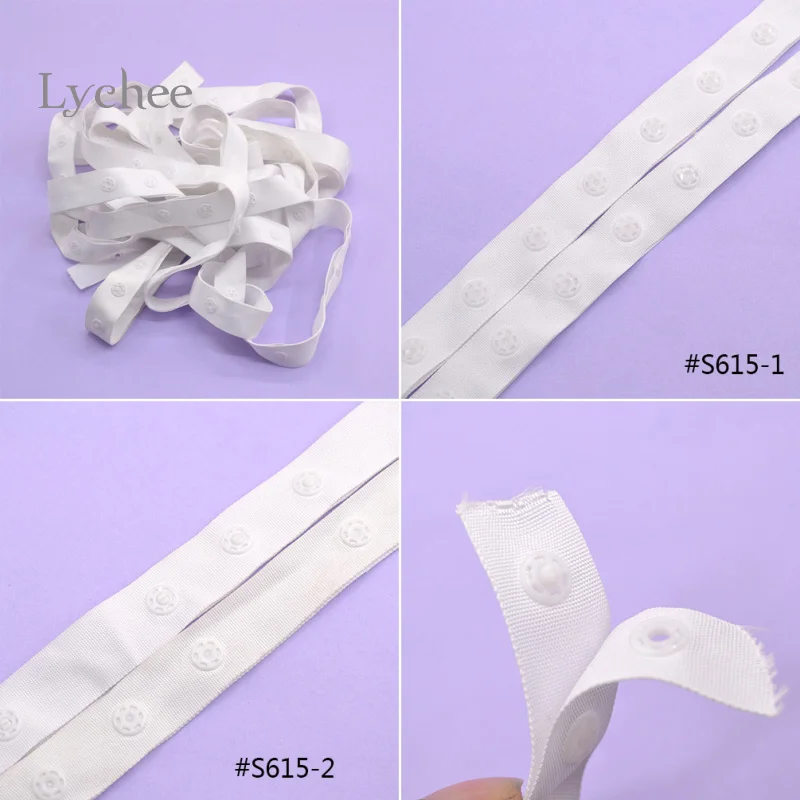 

Lychee New Arrival Plastic Round Snap Button Tape Sewing Accessories