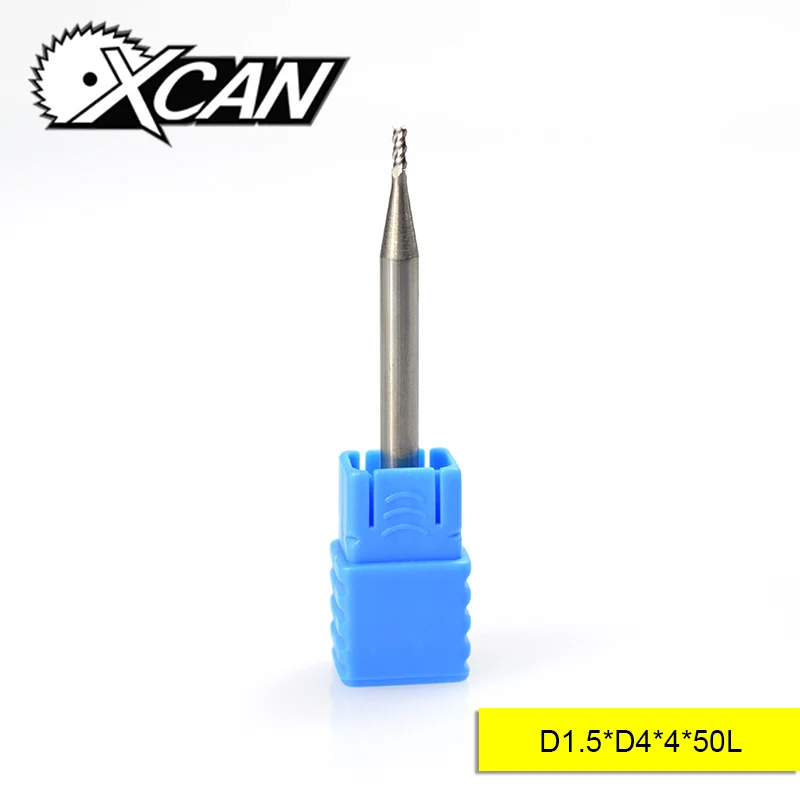 

XCAN 1pc 1.5mm Diamter 3 Flute Carbide End Mill For Aluminum Cutting CNC Router Bit 4mm Shank Spiral Milling Cutter