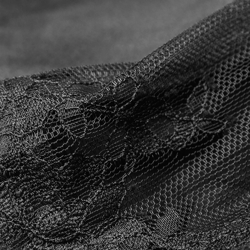 Панк рейв Готический женский сексуальный кружево с цветочным узором черная длинная юбка готические модные кружевные детали и съемные ремни на талии