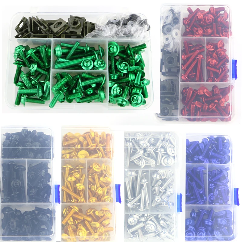 

Universal CNC Aluminum Full Fairing Bolts Kit Screws Nut Fairing Clips For HONDA YAMAHA For SUZUKI DUCATI KAWASAKI APRILIA KTM