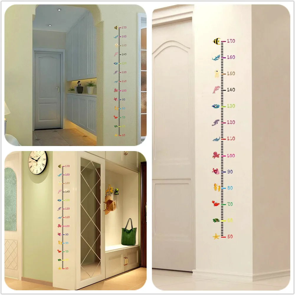 

Simple Sea Bottom Animal Height Height Measurement Decal Wall Stickers Children's Room Beautiful Mural Home Decoration