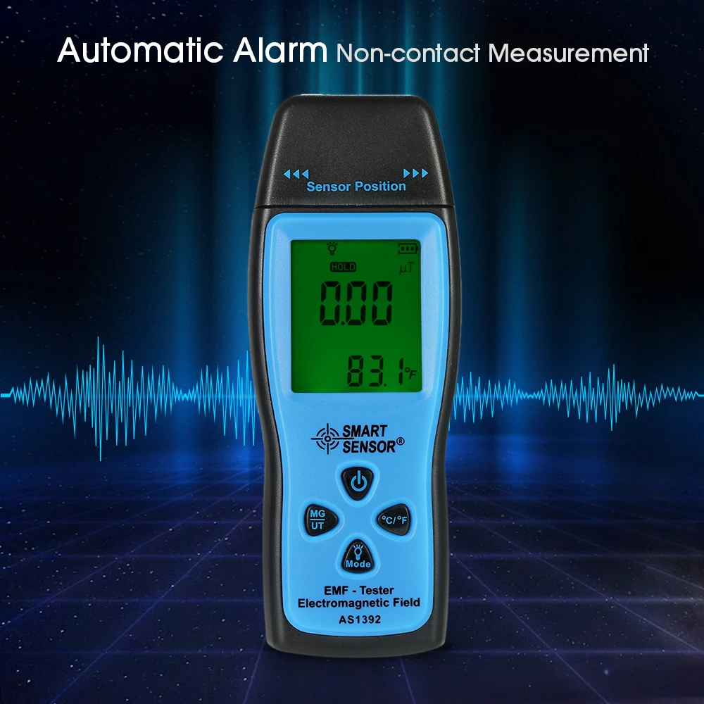 

Digital EMF Tester Electromagnetic Field Radiation Detector Meter Dosimeter Tester Counter LCD Data hold and max measurement