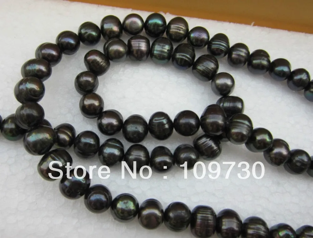 

Jewelry 001792 HUGE 35"11-12MM SOUTH SEA GENUINE black PEARL NECKLACE 14KGP