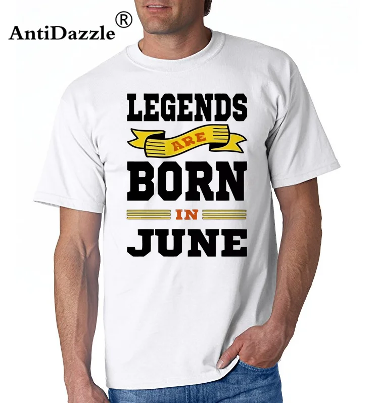 Повседневная футболка Legends are born in June для мужчин Забавные футболки homme папа Бро