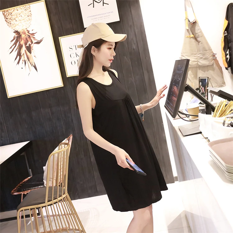 Nursing Dress Summer loose Maternity Dresses Sleeveless Pregnancy Dress for Pregnant Women Daily Home Wearing Maternity Clothes (18)