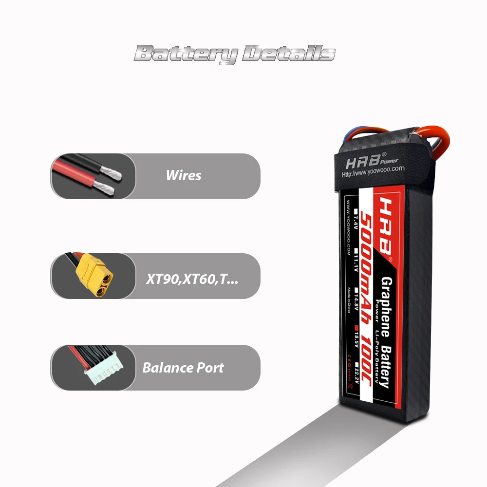 HRB графеновая батарея Lipo 5S 18 5 V 5000mAh 100C Burst 200C XT90 XT60 T ремень Высокая скорость