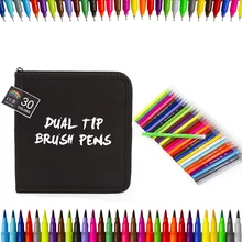 30 цветов 0,4 мм чернила на водной основе художественный маркер двойная Кисть ручка для рисования