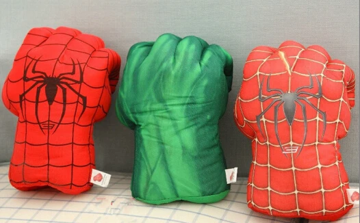 Spider man hulk boxing gloves plush toys plush filling simulation Children play essential items Holiday birthday
