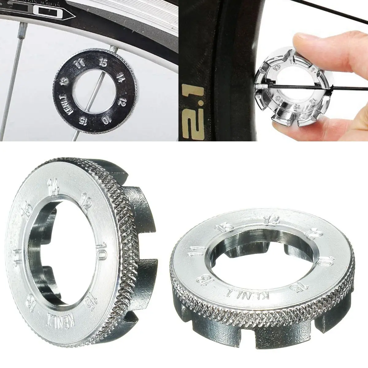 High Quality 8 Way Steel Silver Bicycle Spoke Key Wheel Rim Wrench