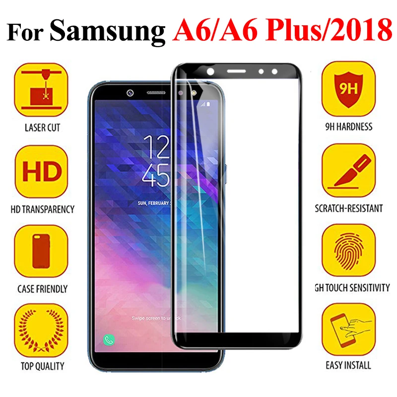 Защитное стекло для Samsung Galaxy A6 Plus 2018 защитная пленка экрана galax samsumg 6A A6plus + A 6