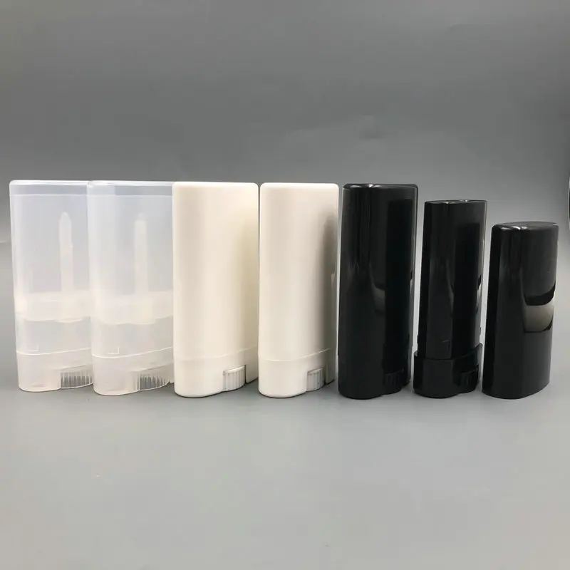 25 шт белый черный прозрачный пустой овальный плоский бальзам для губ пластиковые