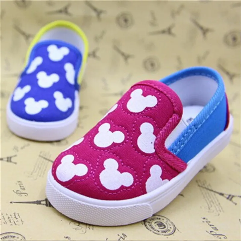 Skup Koovan buty dla dzieci 2019 dla dzieci dla dzieci chłopcy dziewczęta tenisówki Cartoon Mouse deska trampki pierwsze Walker maluch buty