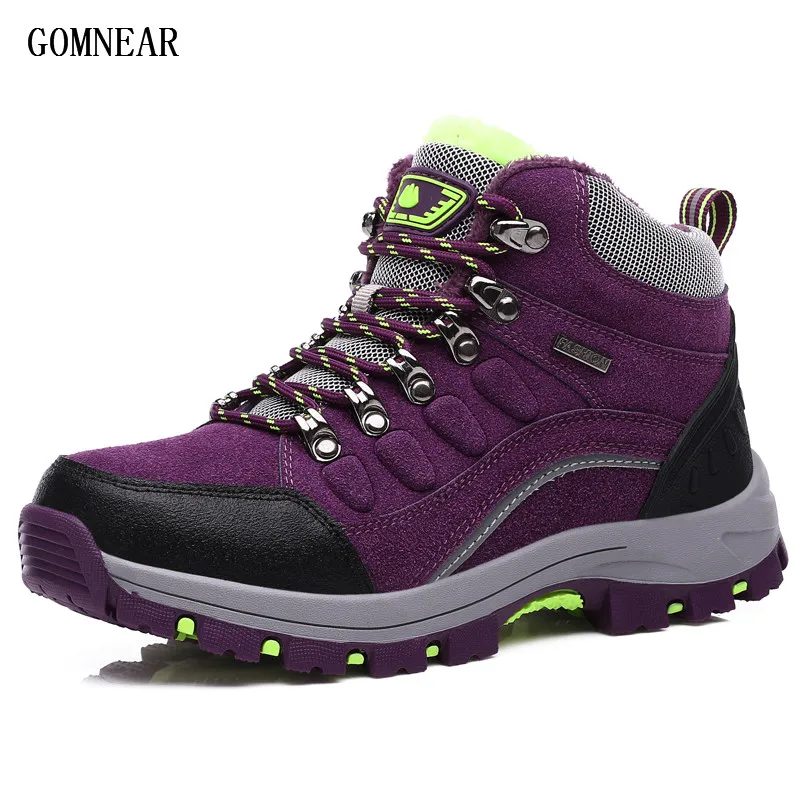 GOMNEAR осень, для женщин Пеший Туризм обувь на открытом воздухе походная Спортивная обувь противоскользящие прогулочные, скальные трендовая обувь на резиновой подошве;