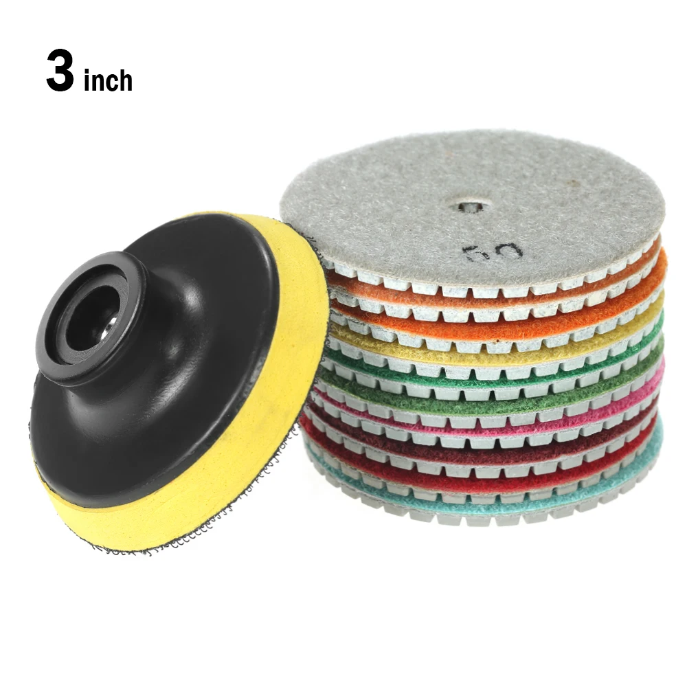 3Inch 10pcs Diamond Flexible Wet Polishing Disc for Marble Stone Ceramic Granite