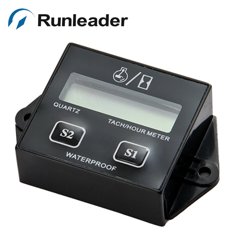 2PCS/lot RL HM011B Waterproof Digital Tachometer Tacho Hour Meter For