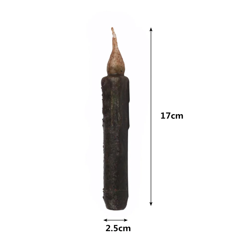 17 см светодиодный беспламенный воск Свеча на батарейках конический столб свеча светодиодный+ пластиковые свечи для ресторанов, гостиниц, музейных черный
