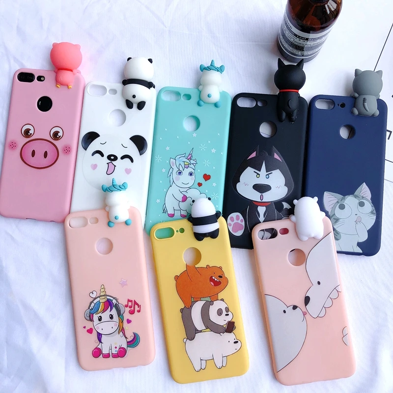 Y5 Y6 Y7 Prime 3D чехол для etui huawei Y7 Prime чехол Kawaii Медведь Единорог для Funda huawei Y5 Y6 Y7 Prime чехол