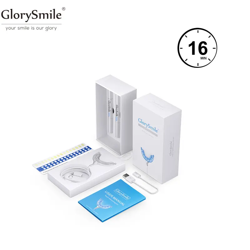 

Dental Teeth Whitening Kit With 16LED Light Polish Pen Professional Oral Care Bleaching Tooth Health Remove Stains GlorySmile