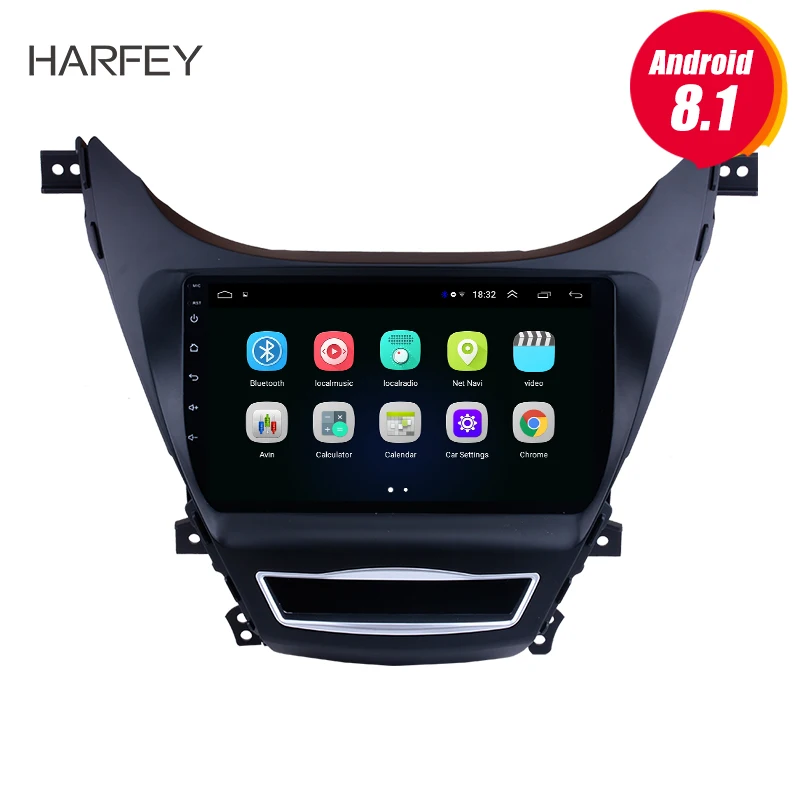 

Harfey 9" Android 8.1 for 2012-2014 Hyundai Elantra Radio Bluetooth GPS Navigation Multimedia Player WIFI USB Carplay SWC