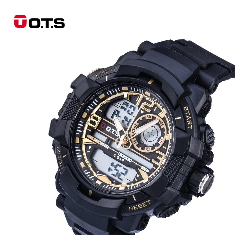 

Military Outdoor Men Sport Watch Waterproof Analog LED Digital Wristwatch Electronic Mens Watches Big Dial Dual Display Clock 45