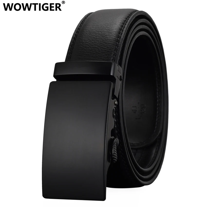 WOWTIGER Designers de Moda Homens Automatic Buckle Cintos de Couro de luxo Negócio Masculino Liga Cintos de fivela para Homens Ceinture Homme