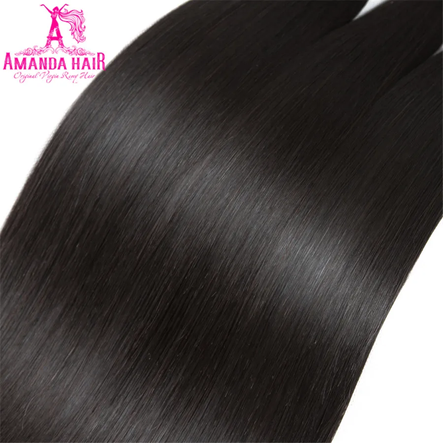 Amanda Grade 10A Malaysian Straight Hair 4 Bundles Human Hair Extensions Remy Hair 8-28 Inch Natural Color Free Shipping