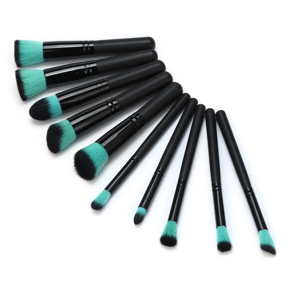 

10PCS Wooden Foundation Cosmetic Eyebrow Eyeshadow Brush Makeup Brush Sets Tool brochas maquillaje косметика 8W5