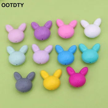 

10 PCS Multi-Colors Hot Sale 25 MM Cute Animal Silicone Beads Teething Beads For DIY Necklace BPA Free Without Box