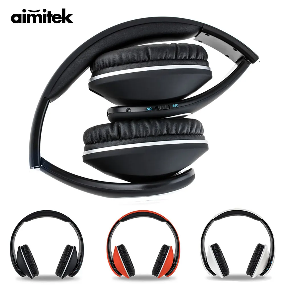 Bluetooth беспроводные складные Hi Fi наушники Aimitek спортивные стереонаушники вкладыши
