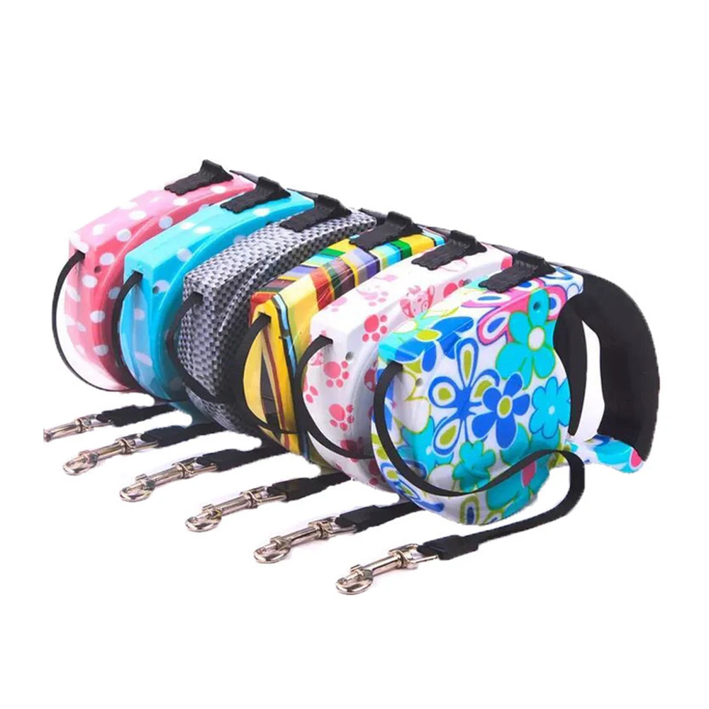 Doglemi 5M Automatic Retractable Led Dog Collar Pet Traction Rope Chain