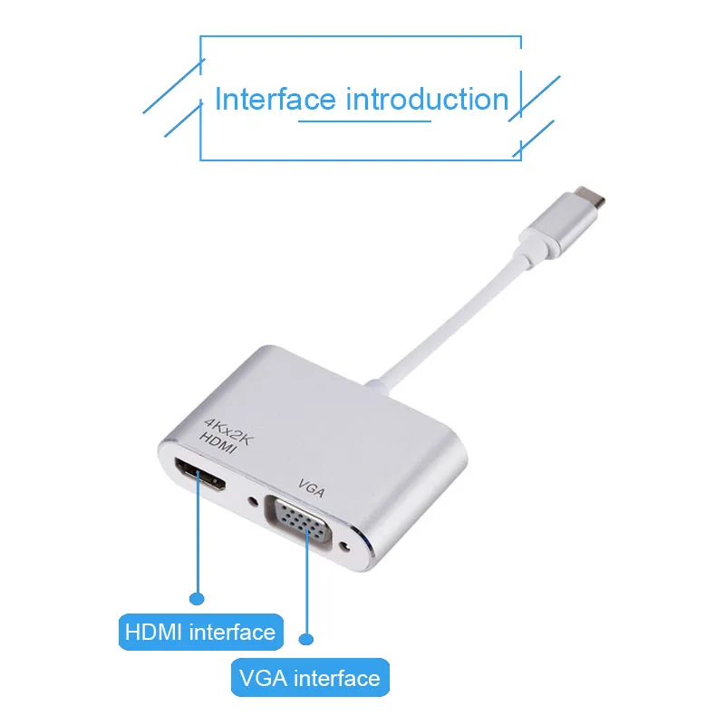 Адаптер Basix USB C на HDMI VGA Тип 4K Thunderbolt 3 для Samsung Galaxy S10/S9/S8 Huawei Mate 20/P30 Pro HDMI|Кабели HDMI| |