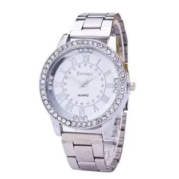 

LinTimes Women Steel Band Sport Leisure Watch Unique Fashion Rhinestone Dial Quartz Wristwatch