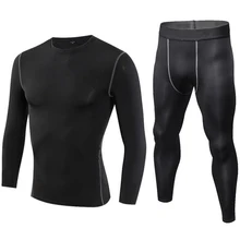 Новое термобелье, мужское нижнее белье, компрессионная спортивная одежда, флис, быстросохнущее термо нижнее белье, Мужская одежда для фитнеса