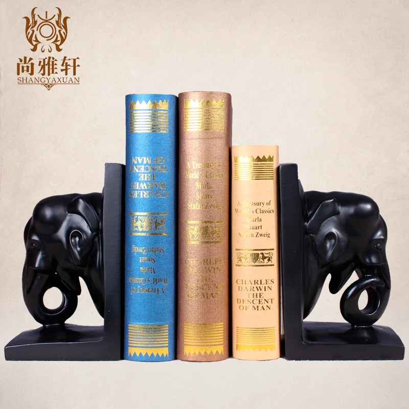 

Creative resin elephant statue home decor crafts room decoration office study vintage elephant bookend animal figurine ornaments