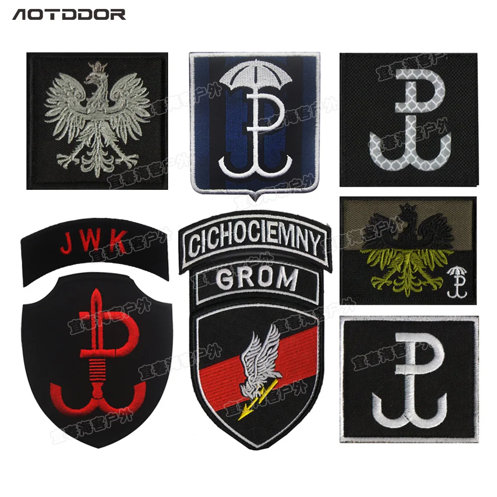 

Polish Poland Flag patch JWK Special Force Group GROM TF-49 army morale badge for jacket backpack Accessories military patches