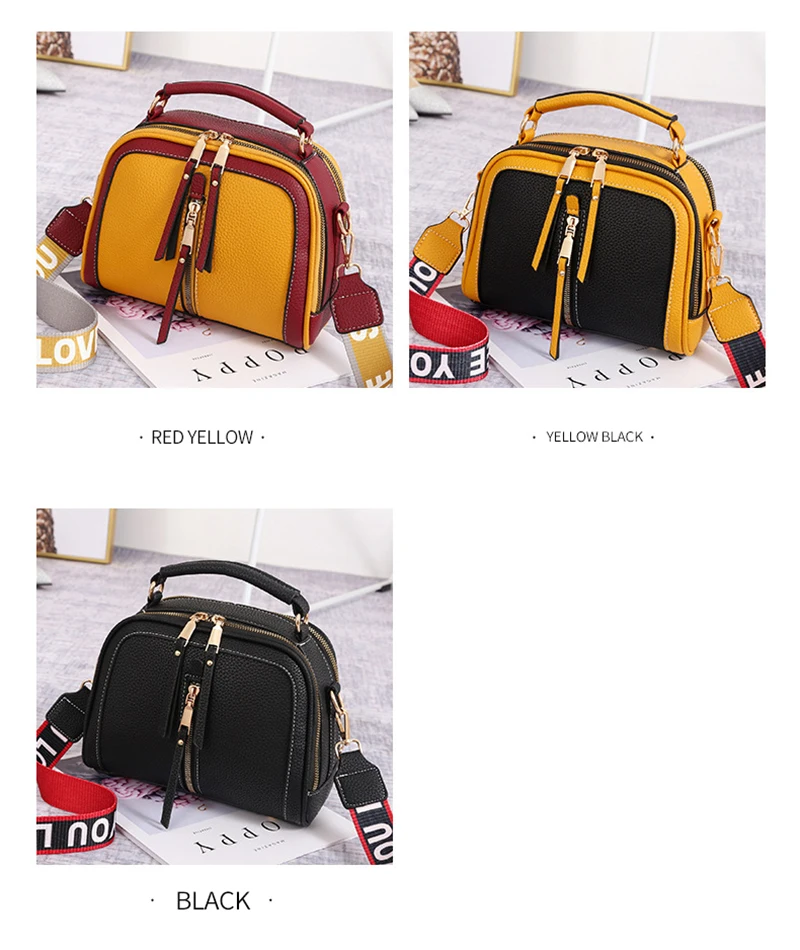 New Women Luxury Handbags Fashon PU Leather Lady Letter Strap Shoulder Bag Mini Female Panelled Designer Travel Crossbody SS3535 (9)