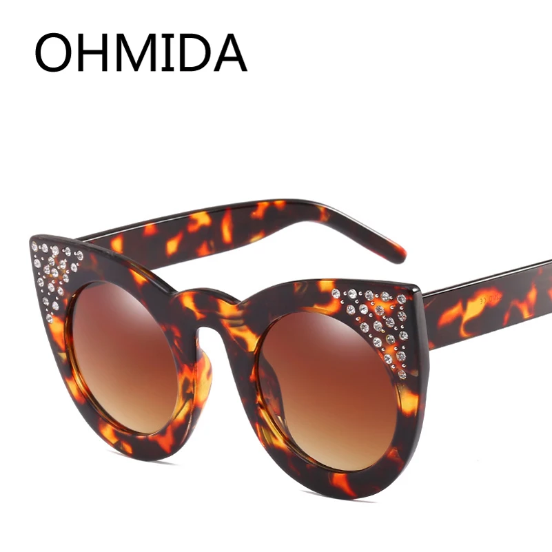 Модные солнцезащитные очки OHMIDA в стиле оверсайз кошачий глаз для мужчин и женщин
