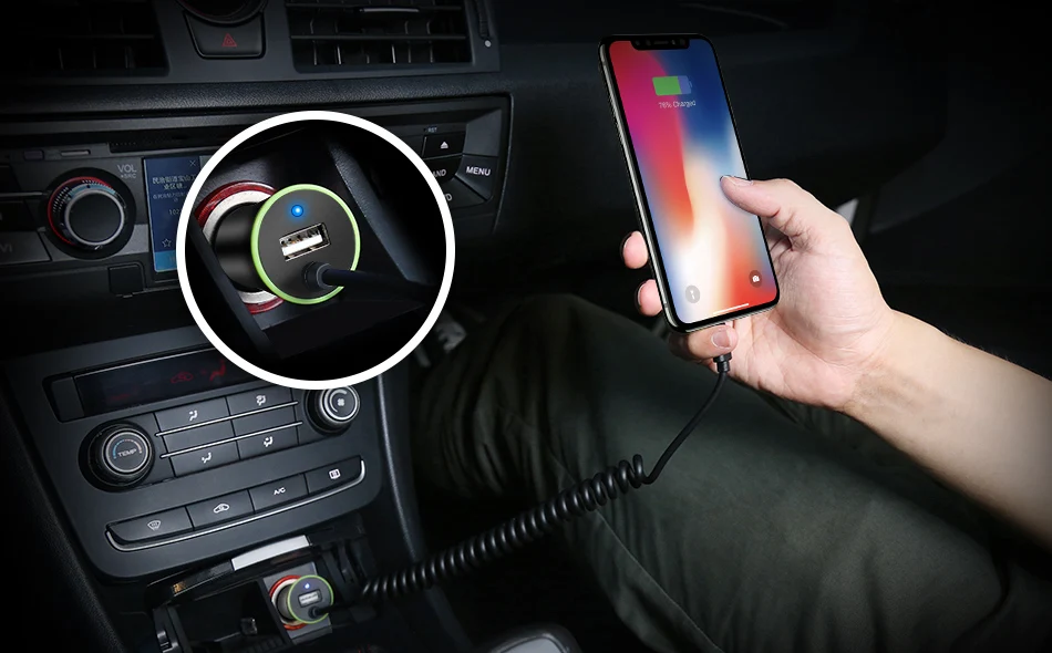 universal car charger 5V2.4A Fast USB Port Mobile Phone car-charger With Cable For iPhone 6 7 6S 8 Plus For Samsung S8 7 (6)