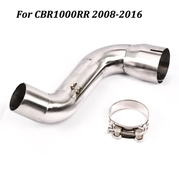 Motorcycle Exhaust Muffler Middle Connection Stainless Steel Link Pipe Slip on For Honda CBR1000RR 2008-2016 European Version