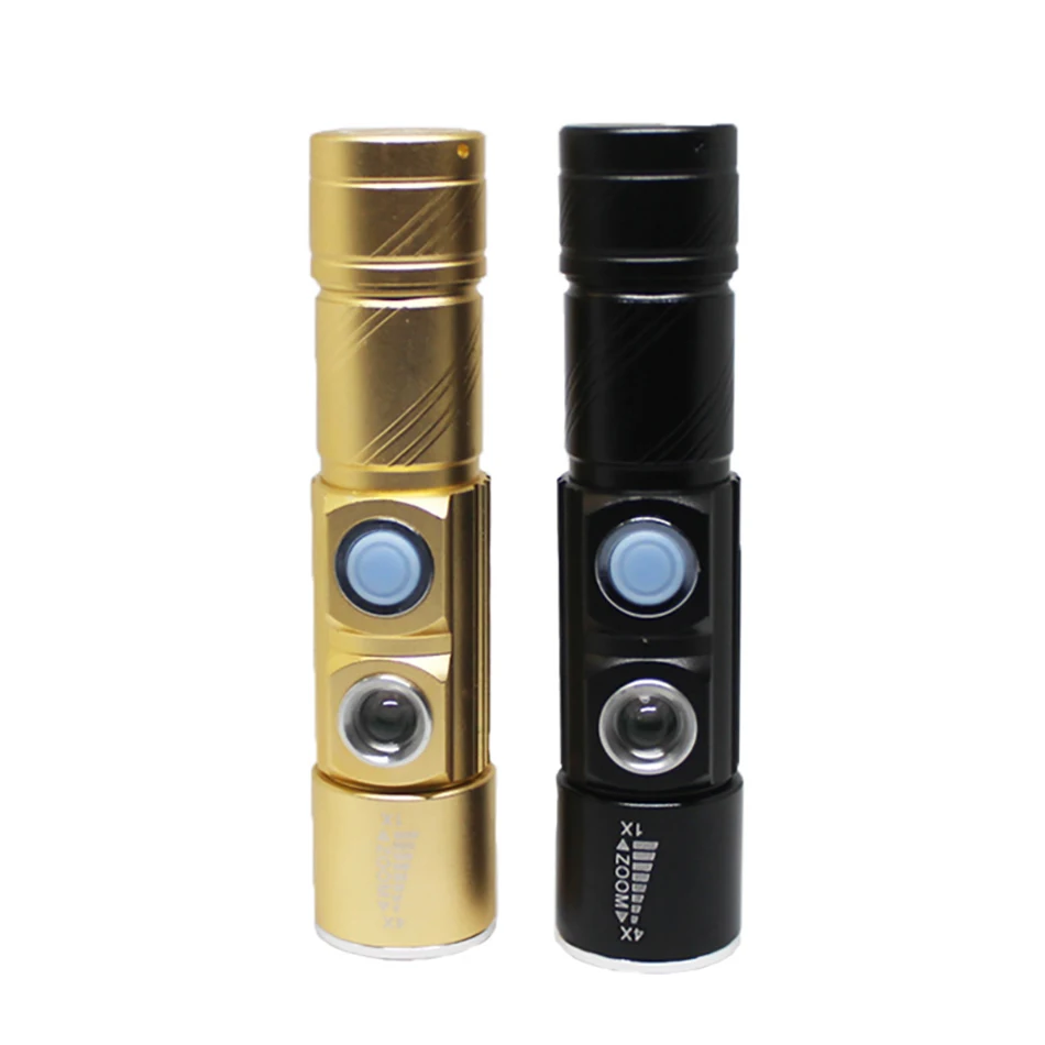 AIMIHUO Mini LED Flashlight USB Rechargeable Outdoor Flashlight LED Side Red Light Night Riding Torch Lantern Built in Battery (15)