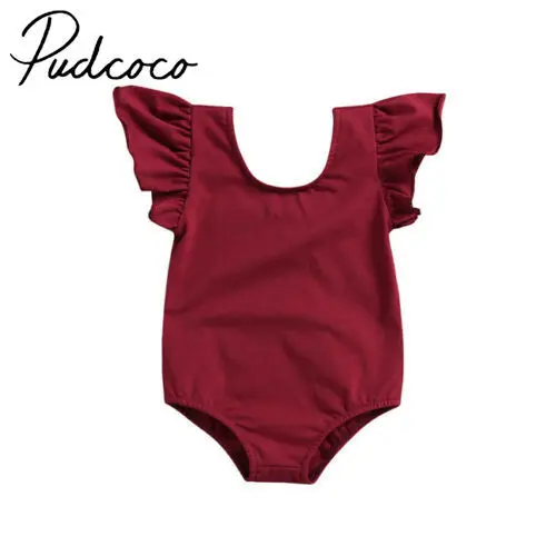 

Pudcoco Cute Newborn Infant Baby Girls Fly Pure Sleeve Romper Jumpsuit Outfits Clothes