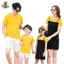 Family Look Clothing 2020 Summer Mother Daughter Dress Family Matching Outfits Father Son T-shirt Short Pants Clothes Set family matching clothes summer fashion mother daughter dress father son short sleeve cotton tshirt patchwork striped family look