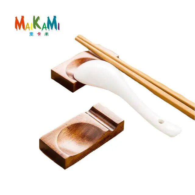 1pcs Japanese Style Wooden Chopsticks Holder Stand Leaves Design